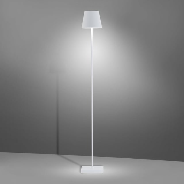 Zafferano Kit 2x Poldina Pro + Caricatore USB - Lampada LED Ricaricabile Touch Dimmerabile IP65 - Alluminio H38cm Bianco - Uso Interno/Esterno