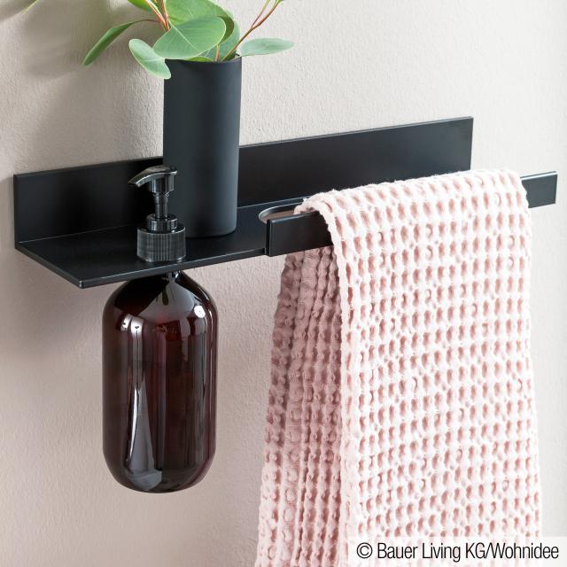 Alape Assist towel rail with lotion dispenser matt black