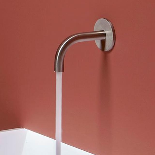 antoniolupi AYATI wall-mounted basin spout projection: 120 mm, satinised stainless steel