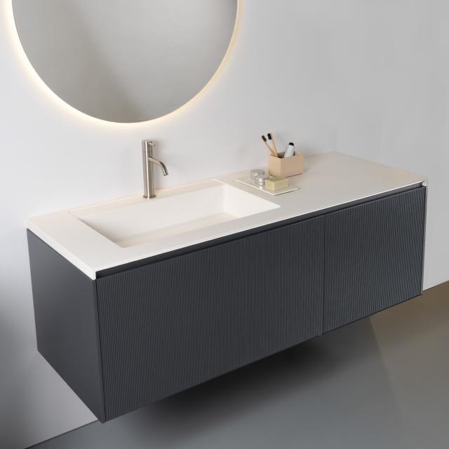 antoniolupi BASICO countertop with BINARIO 03 vanity unit with 2 pull-out compartments with 1 tap hole