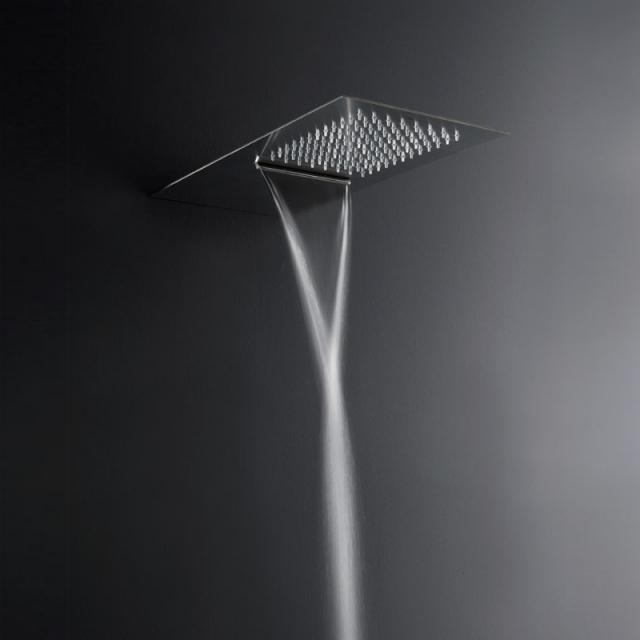 antoniolupi BILASTRA overhead shower with cascade outlet, wall-mounted satin stainless steel