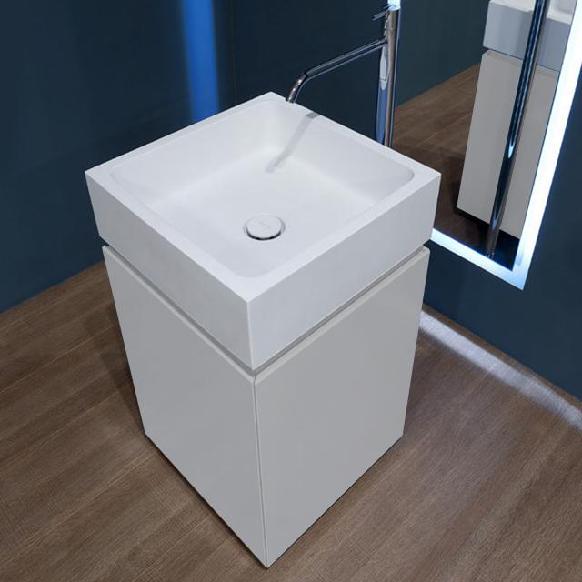 antoniolupi BLOKKO hand washbasin with vanity unit with 2 doors matt white, washbasin matt white