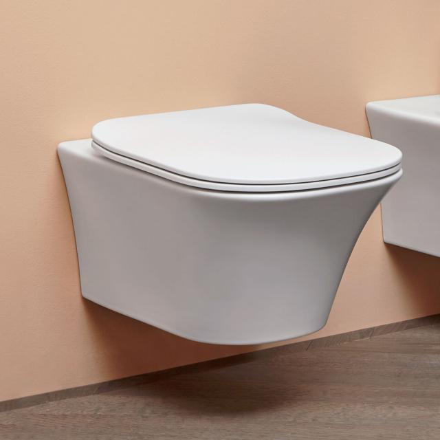antoniolupi CABO wall-mounted washdown toilet with Flat toilet seat matt white