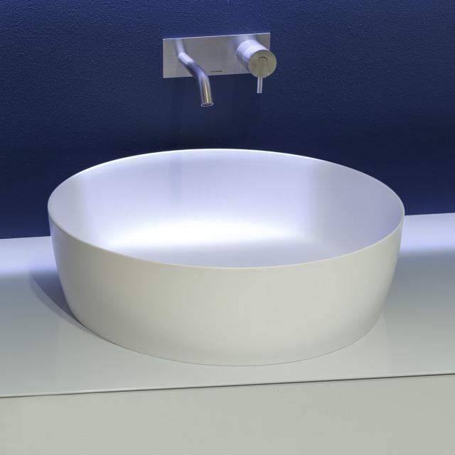 antoniolupi CATINO countertop washbasin matt white, waste valve matt white