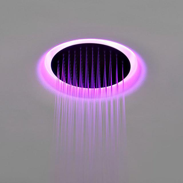 antoniolupi METEO IN recessed overhead shower satin stainless steel/white, with RGB LED lighting