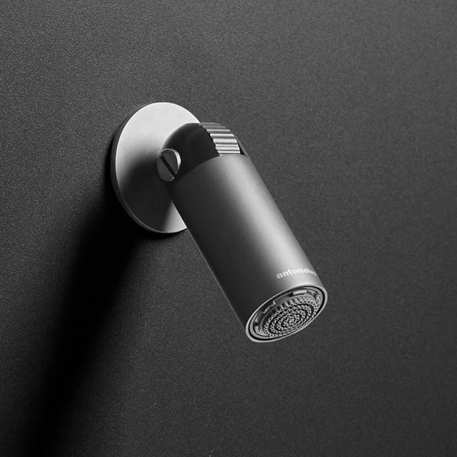 antoniolupi MINIAZIMUT swivelling wall-mounted or ceiling-mounted overhead shower satin stainless steel