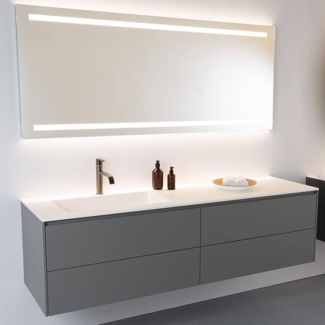 antoniolupi NIDO countertop with PIANA vanity unit with 4 pull-out compartments with 1 tap hole