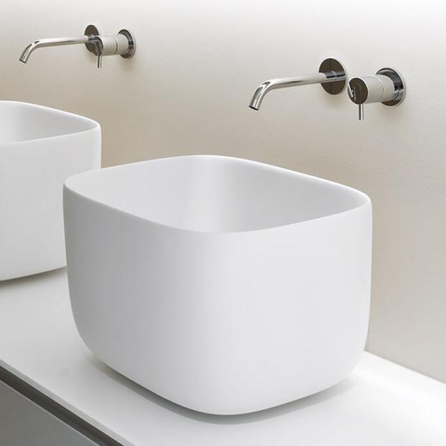 antoniolupi POGGIO countertop washbasin matt white, waste valve matt white