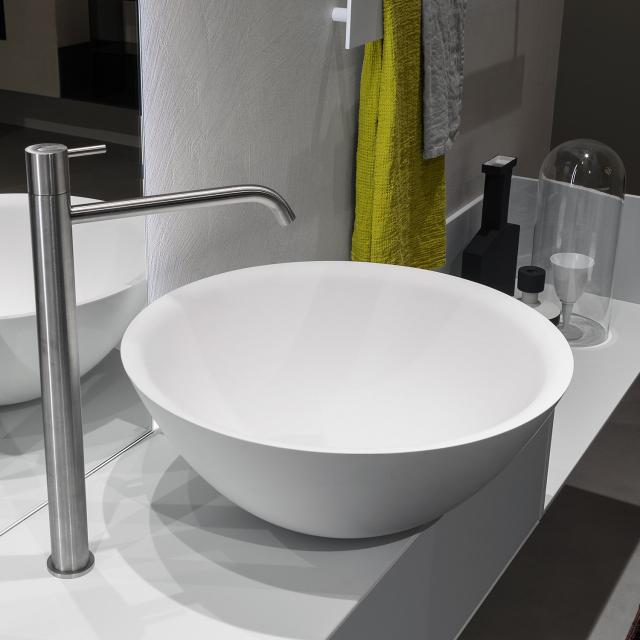 antoniolupi SERVOTONDO countertop washbasin matt white, waste valve matt white
