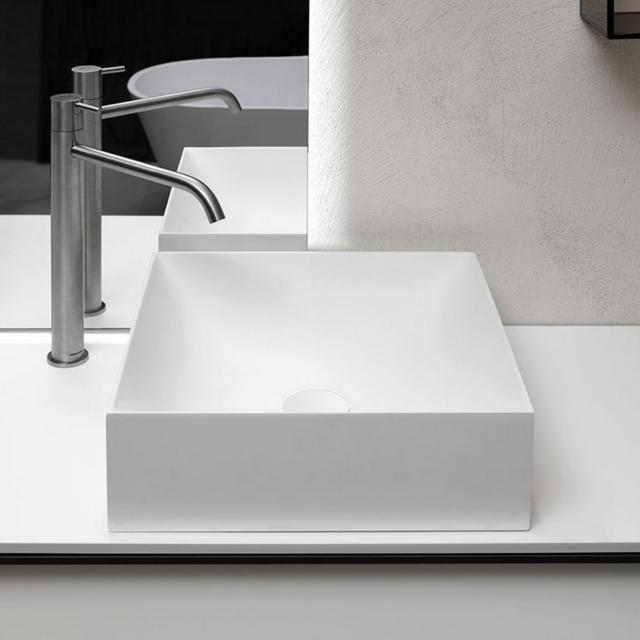 antoniolupi STRATOS countertop washbasin matt white, waste valve matt white