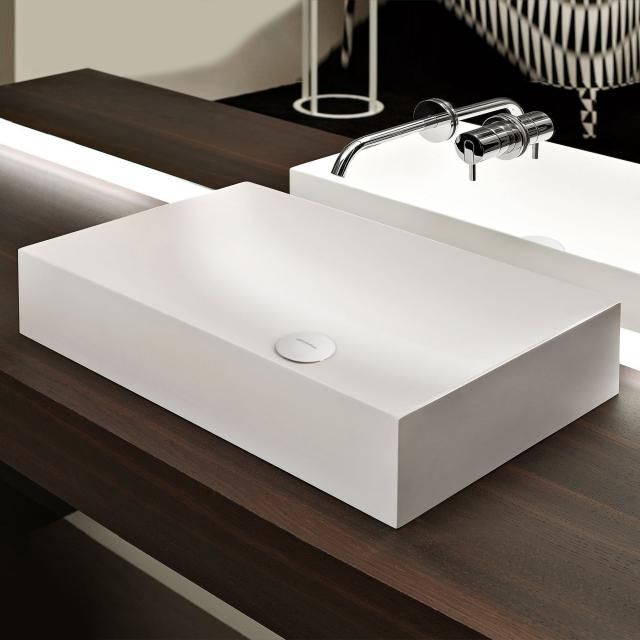 antoniolupi STRATOS countertop washbasin matt white, waste valve matt white