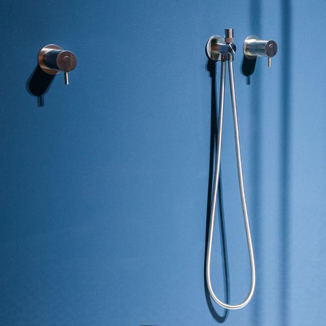 antoniolupi VIBRO shower set with shower bracket satin stainless steel