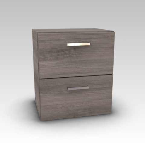Artiqua 112 low unit with 2 drawers textured graphite