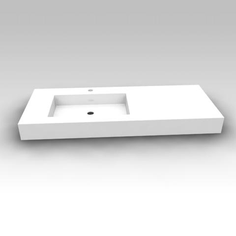 Artiqua Dimension 112 mineral marble washbasin with 1 tap hole, with overflow