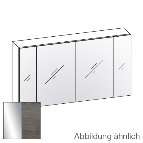 Artiqua 400 mirror cabinet with 4 doors front mirrored / corpus textured graphite