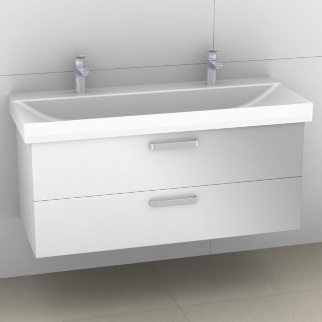 Artiqua 413 vanity unit for double washbasin with 2 pull-out compartments white gloss