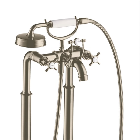 AXOR Montreux floorstanding, two-handle bath mixer brushed nickel