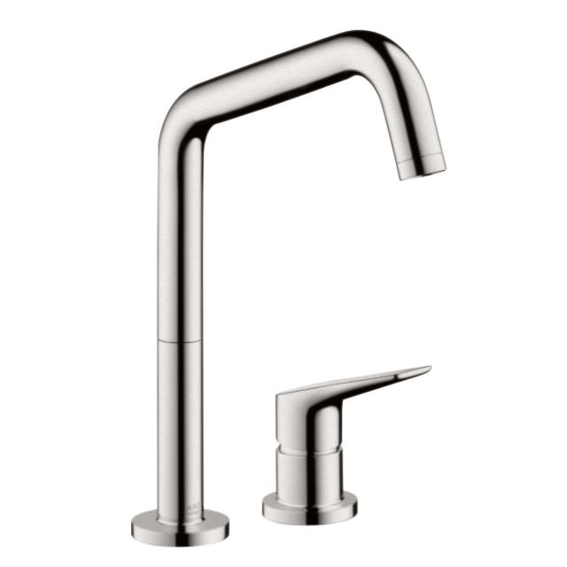 AXOR Citterio M two hole, single lever kitchen mixer, 1/2" stainless steel look