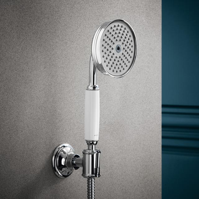 hansgrohe Croma Select E - Pommeau de douche économie d'eau avec 9 l/min  (EcoSmart), Douchette à main avec 3 types de jet, Douchette carré (110 x  110