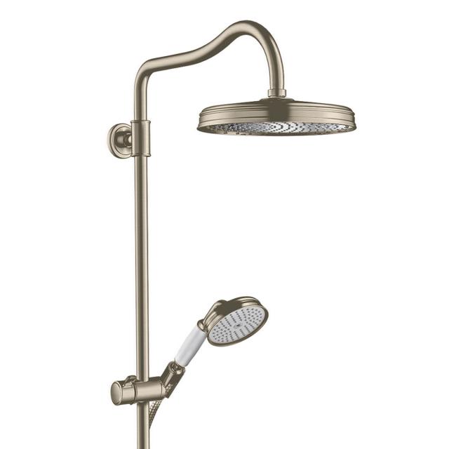 AXOR Montreux Showerpipe with thermostatic mixer and 1jet overhead shower brushed nickel