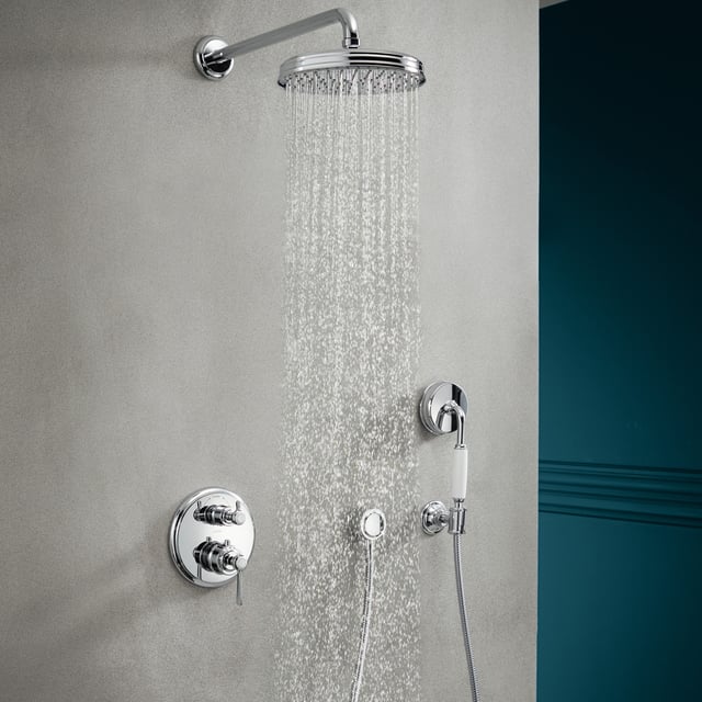 Support douchette pour barre de douche en Ø 32, blanc - Orvif