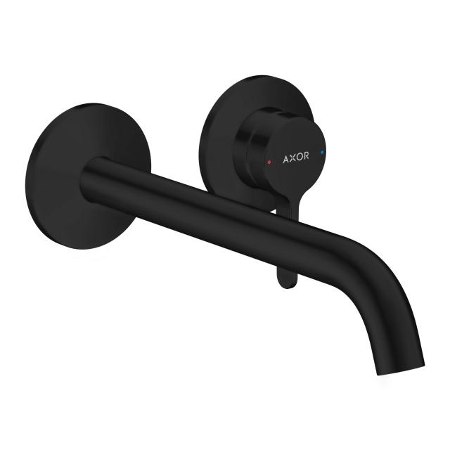 AXOR One wall-mounted single lever basin fitting with always-open waste valve, matt black