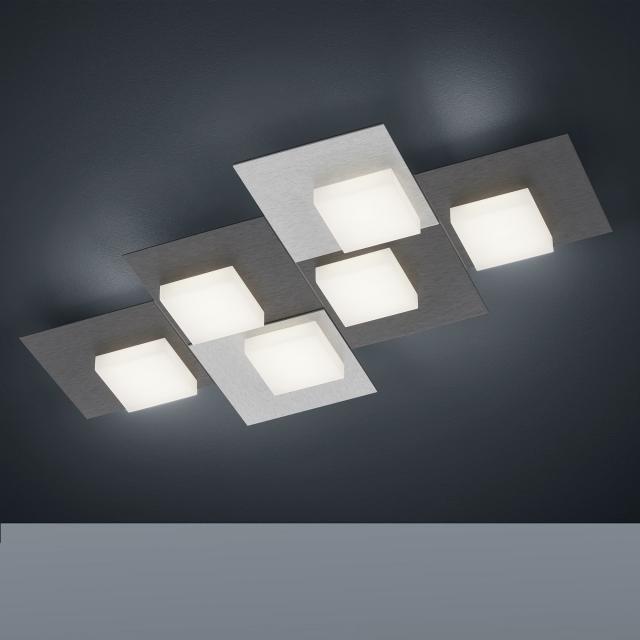 BANKAMP CUBE LED ceiling light / wall light 6 heads with dimmer, rectangular