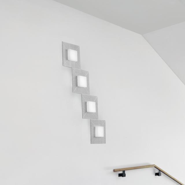 BANKAMP DIAMOND LED ceiling light / wall light 4 heads with dimmer, rectangular
