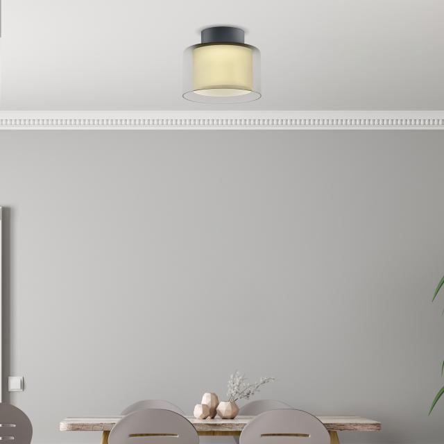 BANKAMP GRAND SMOKE LED ceiling light with Dim-To-Warm