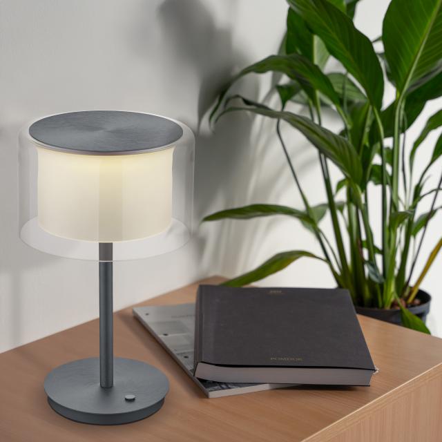 BANKAMP GRAND SMOKE LED table lamp with Dim-To-Warm