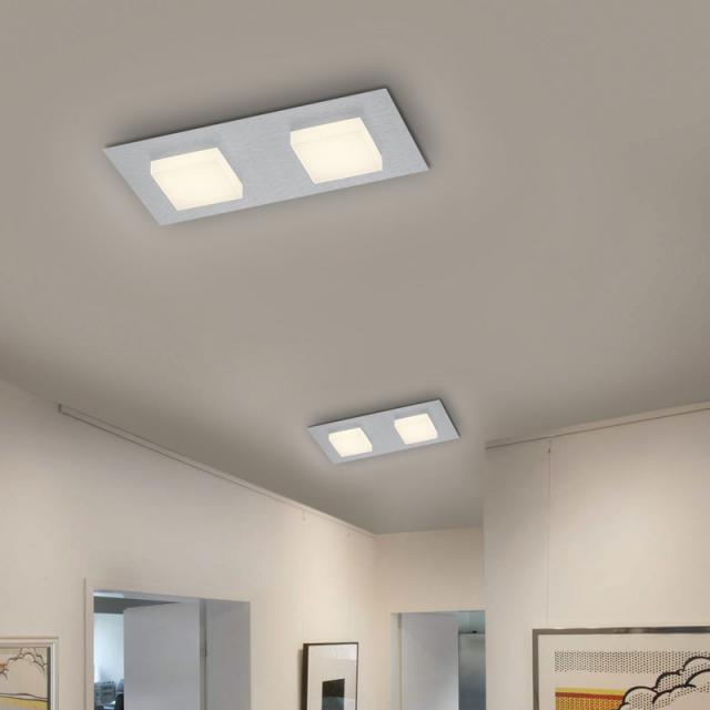 BANKAMP LUNO LED ceiling light with dimmer, 2 heads
