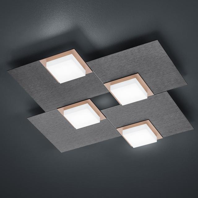 BANKAMP QUADRO LED ceiling light / wall light 4 heads with dimmer