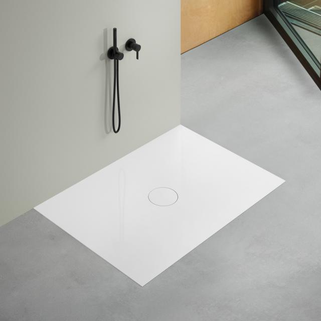 Bette square/rectangular shower tray complete set white, with BetteGlaze Plus