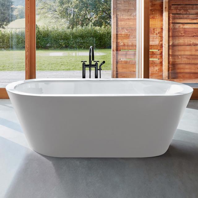 Bette Starlet Oval Silhouette freestanding bath white bath, with BetteGlaze Plus, chrome waste set