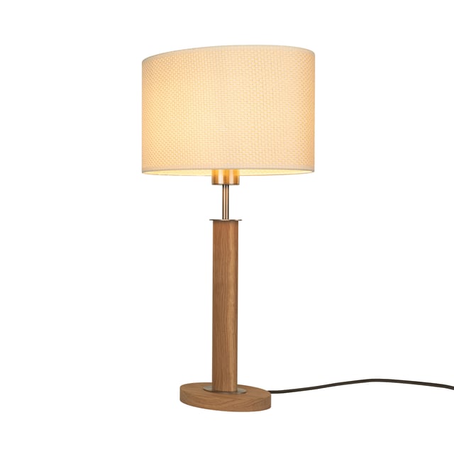 Globo Lampada Da Tavolo Elegante In Metallo Crema Con Paralume In Tessuto E Scritta Nera - 28 Cm, Attacco E14 - 4