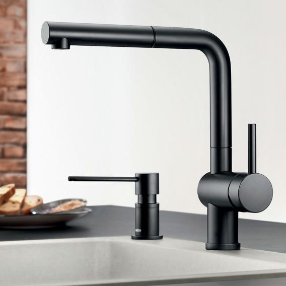 Blanco Linus-S single lever kitchen mixer, with pull-out spray matt black