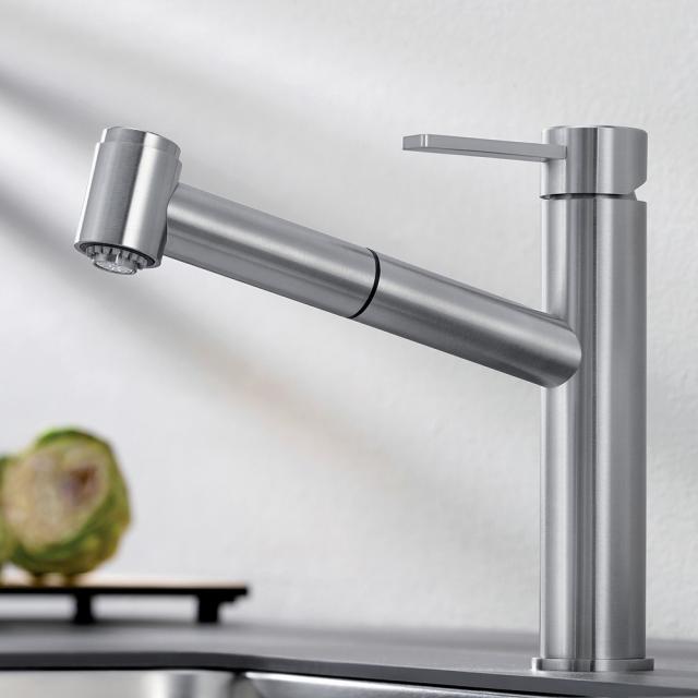 Blanco Ambis-S single lever kitchen mixer, with pull-out spray, for low pressure
