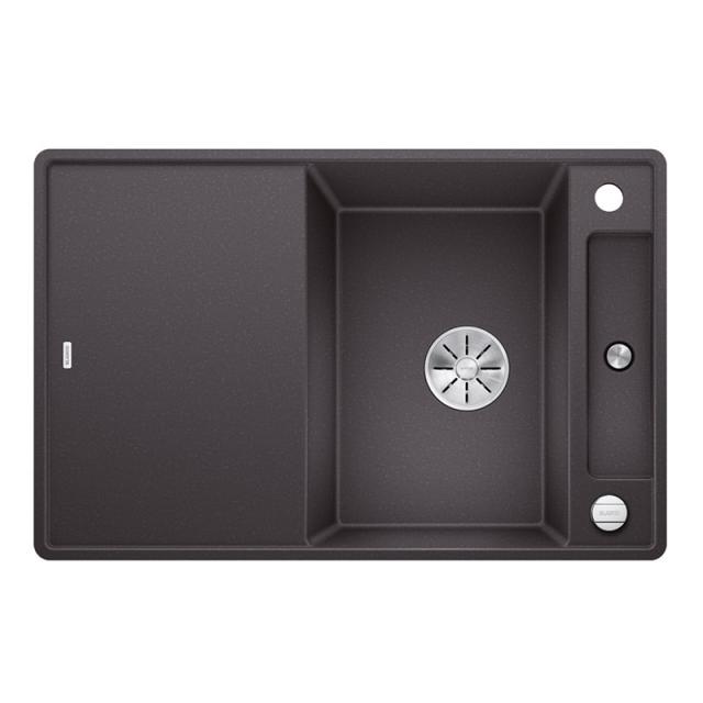 Blanco Axia III 45 S-F kitchen sink with drainer, reversible stone grey, with wooden chopping board