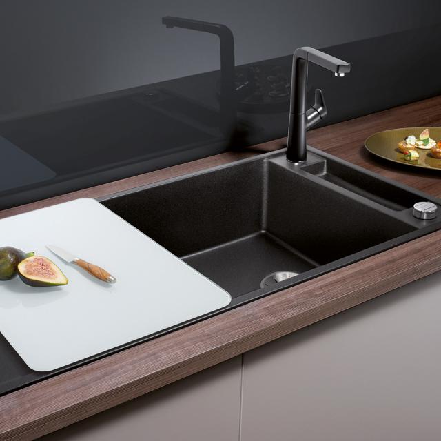 Blanco Axia III XL 6 S kitchen sink with half bowl and drainer, reversible anthracite, with glass chopping board