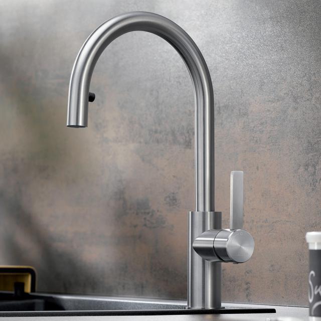 Blanco Candor-S single-lever kitchen mixer tap, with pull-out spout, for low pressure