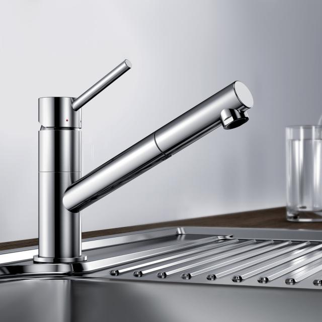 Blanco Kano-S single-lever kitchen mixer tap, with pull-out spout chrome