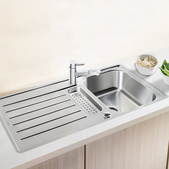 Blanco Lantos 5 S-IF kitchen sink with half bowl and drainer, reversible