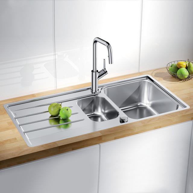 Blanco Lemis 6 S-IF kitchen sink with half bowl and drainer, reversible