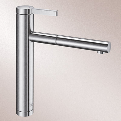 Blanco Linee-S ingle-lever kitchen mixer tap, with pull-out spout silk matt stainless steel