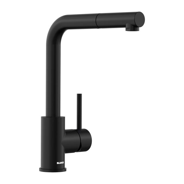 Blanco Mila-S single-lever kitchen mixer tap, with pull-out spout matt black