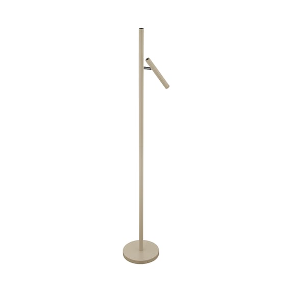 QAZQA Lampada da terra con braccio girevole ladas - Moderno - Acciaio,Tessuto - Bronzo/Bianco - Tondo Max. 1 x Watt