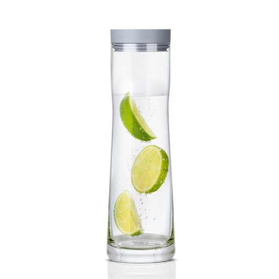 Carafe à Eau Blomus SPLASH - 1 Litre, Verre, Couvercle Acier Inox/silicone Sharkskin - Design élégant Pour Fruits Et Glaçons