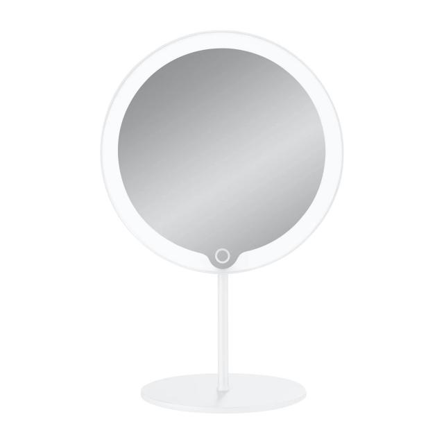 Blomus MODO beauty mirror with lighting, 5x magnification matt white