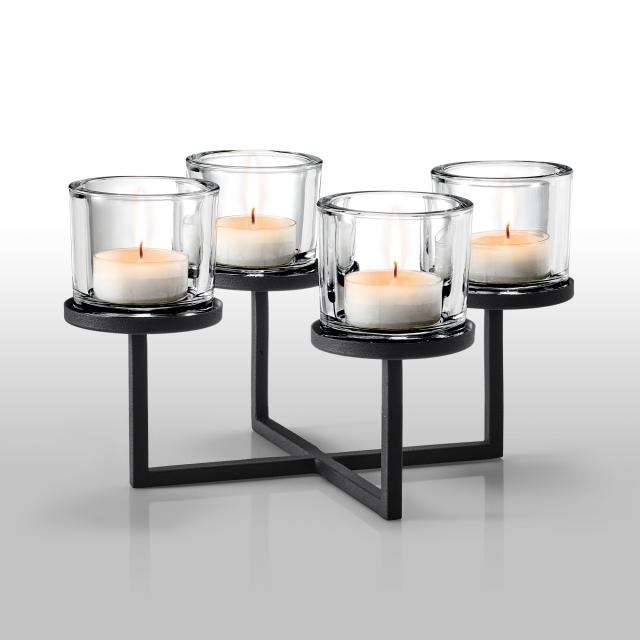 Blomus NERO candle holder for 4 candles, square