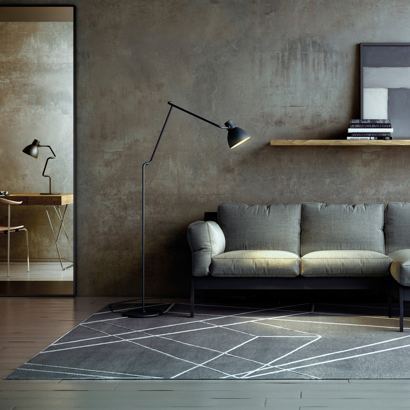 B.lux Blux System Lampadaire, E27 noir - 736220 | REUTER